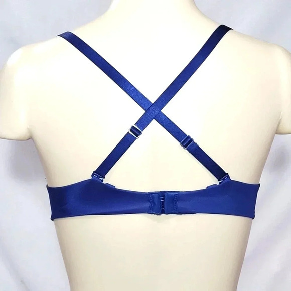 36B Lily of France 2175300 Smooth & Sleek Push Up Underwire Bra Navy NWT - Picture 5 of 7